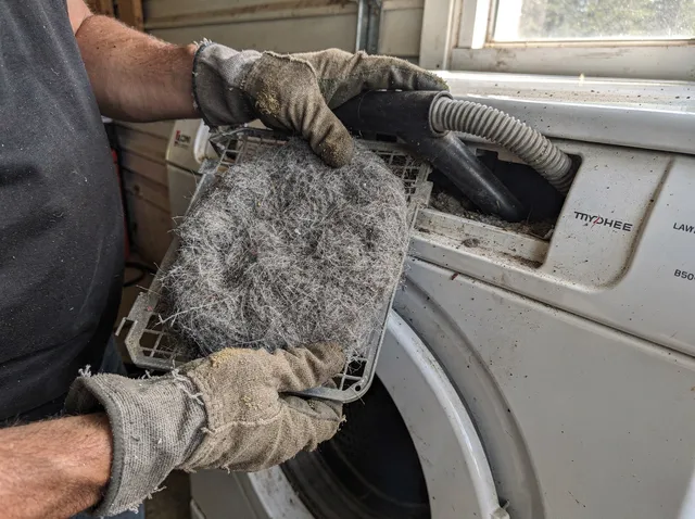 Cleaning Dryer Lint Trap in Solon