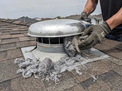 Cleaning Dryer Vent On Roof in Solon